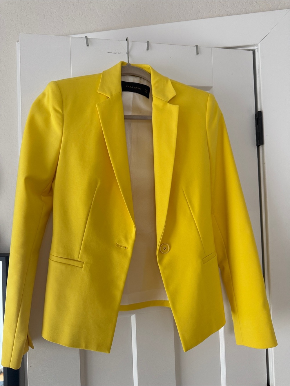 Zara Bright Yellow Single-Button Blazer